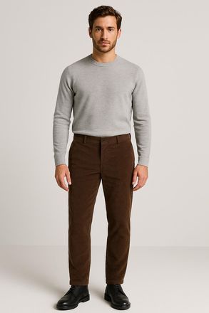 Selected Cordhose SELECTED SLHREG-TAPERED MATT CORD PANTS, Herren, Gr. 32, L&auml;nge 34, morel, Web, Obermaterial: 85% Baumwolle, 13% Viskose, 2% Elasthan, unifarb