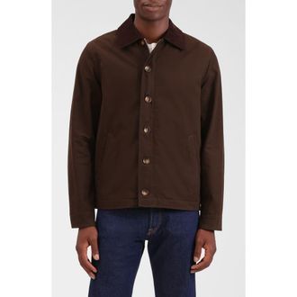 Bagatelle Classic Cotton Work Jacket in Chocolate at Nordstrom, Size Medium