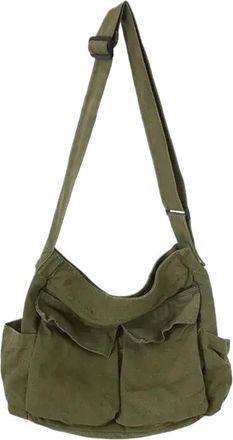 Generic Womens Messenger Bags For Women Shoulder Ladies Handbag Solid Large Capacity Canvas Female(Green)