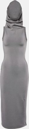 Alaia Hooded jersey midi dress