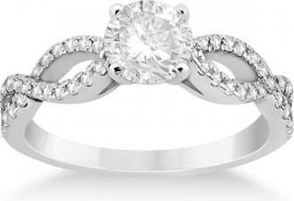 Allurez Diamond Twist Infinity Engagement Ring Setting 14K White Gold (0.40ct)