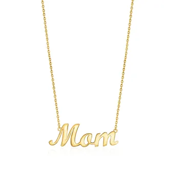 MAX + STONE 14k Yellow Gold MoM Script Necklace