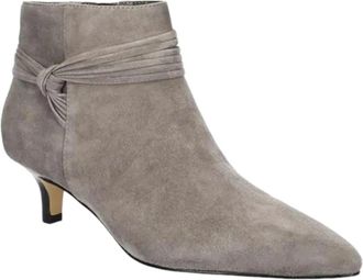 Bella Vita Jani Boots Womens Gray Leather Kitten Heel Ankle Bootie LION32