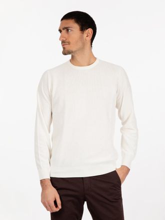 FILIPPO DE LAURENTIIS Maglione girocollo punto riso latte