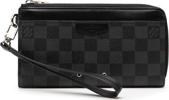 Louis Vuitton Pre-owned Womens Damier Graphite Dragonne Zippy Long Wallet - Black Textile - One Size
