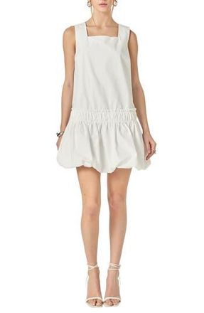 English Factory Bubble Skirt Sleeveless Minidress in White at Nordstrom Rack, Size Large