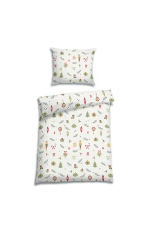 FLORELLA Bettw&auml;sche, Wei&szlig;, Textil, Weihnachten, 140x200 cm, pflegeleicht, atmungsaktiv, hautfreundlich, angenehm w&auml;rmend, schadstoffgepr&uuml;ft, Heimtextilien, Bet