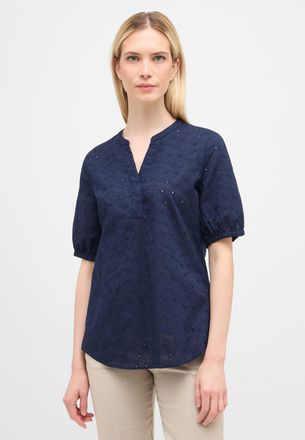Eterna Schlupfbluse ETERNA REGULAR FIT, Damen, Gr. 36, blau (navy), 100% Baumwolle, Blusen Schlupfbluse