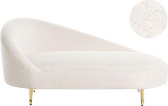 Beliani Left-Hand Chaise Lounge VALREAS Boucle Off-White