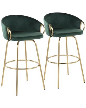 LumiSource LumiSource Set of 2 Claire 30in Fixed-Height Bar Stools