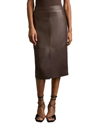 Reiss Miley Leather Midi Skirt