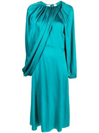 Colville Jurk met gedrapeerd detail - Blauw