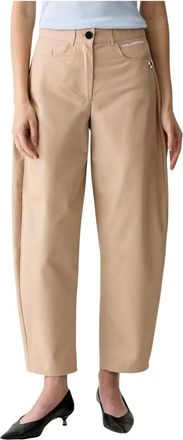 Karl Lagerfeld Ikon Wide Broeken - Dames - Broeken - Beige - XS - Katoen - Broeken