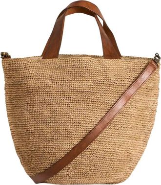 Ibeliv Mirozy Handtas - Dames - Handtassen - Beige - ONE Size - Katoen - Tassen