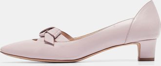 Tod's Tods Pink Leather Bow Block Heel Pumps