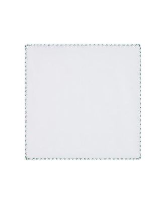 Robert Talbott Carlton Linen Cross Stitch Border Pocket Square in White/green at Nordstrom