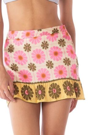 Maaji Saskia Flounce Hem Cover-Up Skirt in Open White at Nordstrom, Size Medium