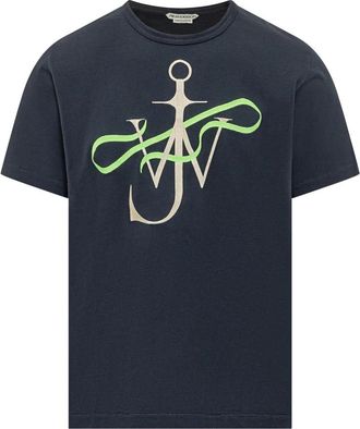 J.W.Anderson Ribbon Anchor T-shirt - Heren - T-shirts - Blauw - XL - Katoen - Tops