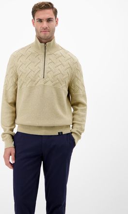 Lerros Strickpullover LERROS, Herren, Gr. XXL, tender beige melange, Strick, Obermaterial: 100% Baumwolle, unifarben, normal h&uuml;ftbedeckend, Rundhals, Flachst