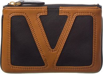 Valentino Vlogo Signature Leather Pouch