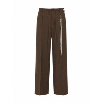 Song for the Mute Loose Pin Stitch Pant - Heren - Broeken - Bruin - Maat: M Wol