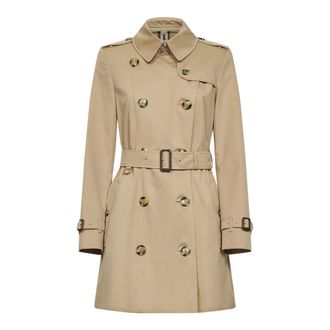 Burberry Trench Coats, female, Yellow, Size: 2XS Gabardine Trench Coat
