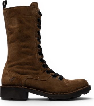 FLY London Fly London Womens Brown Leather Lace-Up Combat Ankle Boots- NOLE176