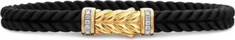 David Yurman Bracciale Chevron in oro giallo 18kt (6mm) - Nero