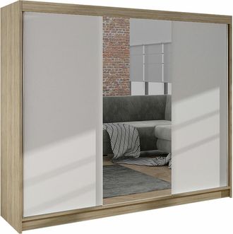 Mirjan24 Mobilier1 - Armario Closico 158, Roble Sonoma + Blanco, 215x200x58cm, Puertas De Armario: Correderas, N&uacute;mero De Estantes: 0