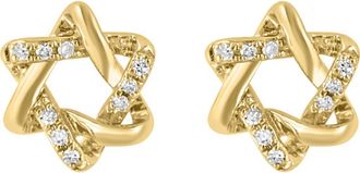 Effy 14K Yellow Gold Diamond Star of David Stud Earrings - 0.05ct. at Nordstrom Rack