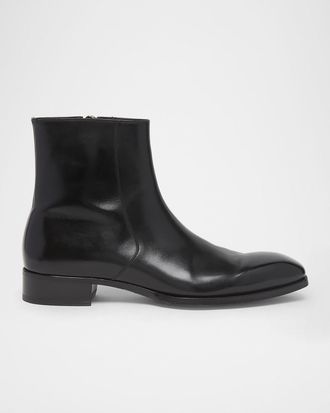 Tom Ford Men & apos;s Elkan Burnished Leather Zip Boots