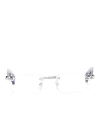 Cartier rectangle-frame glasses - unisex - Acetate - 55 - Silver
