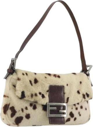 Fendi Pre-owned Vintage Schoudertas - Dames - Vintage Schoudertas - Beige - ONE Size - Leer - Vintage