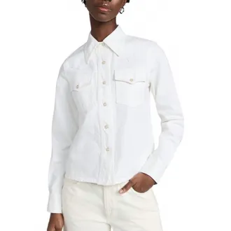 Closed Womens Western Denim Shirt In White