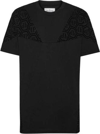 Philipp Plein Tops, Heren, Zwart, L, Katoen, T-shirt met ronde hals