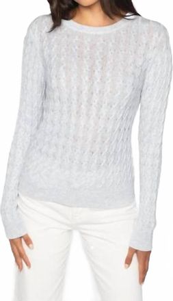 Kinross Cashmere Featherweight Sequin Cable Pullover In Dove