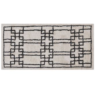 Beliani Beliani - Alfombra De Algod&oacute;n Beige 80 X 150 Cm Geom&eacute;trico Anudado Escandinavo Sala De Estar Dormitorio Turhal
