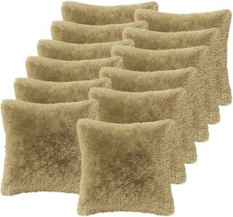 vidaXL Coj&iacute;n Con Almohada Heerlen 12 Uds. Gris Claro Fleece Pv Vidaxl