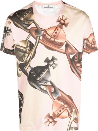 Vivienne Westwood graphic-print cotton T-shirt - men - Cotton - L - Pink