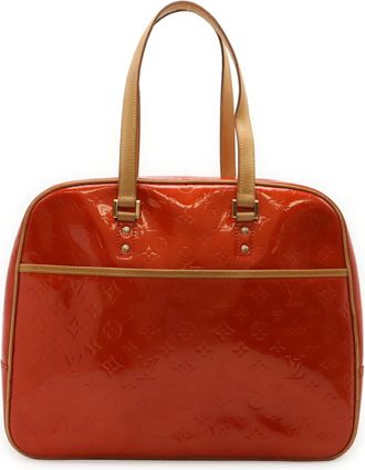 Louis Vuitton Galle Red Color Rouge Monogram Vernis Boston Bag Shoulder Bag Tote Bag (Pre-Owned)