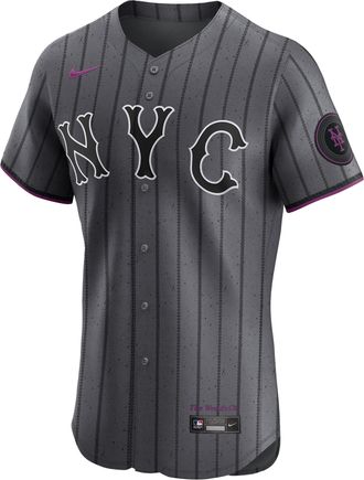 Nike Francisco Lindor New York Mets City Connect Nike Mens Dri-FIT MLB Elite Jersey in Grey | 9B1007YJNM9-T72