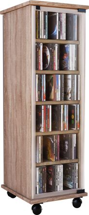 ebuy24 Ebuy24 - Vcm Cd Shelf Wood Gabinete De Cd Con Puertas De Vidrio De Seguridad Esg Para 204 Cd O 72 Dvds Dimensiones: Al. 98 X An. 31 X T. 35 Cm Estante