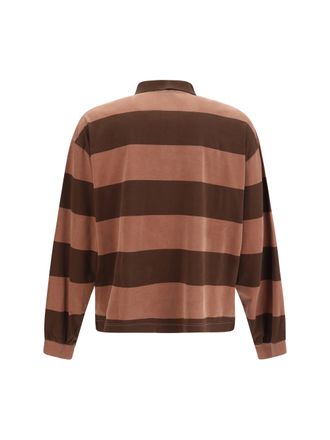 Represent Mens Striped Owners Club Rugby Polo Sienna Cotton Shirts T-shirts And Polos