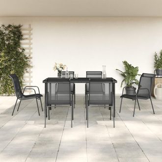 vidaXL Furniture Limited - Juego De Comedor Para Jard&iacute;n 7 Piezas Acero Y
