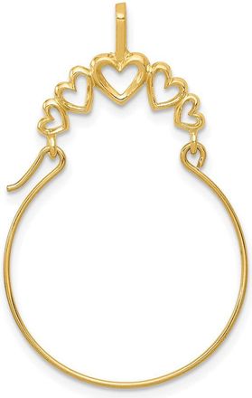 Diamond2Deal 10k Gold Polished 5-Heart Charm Holder Pendant