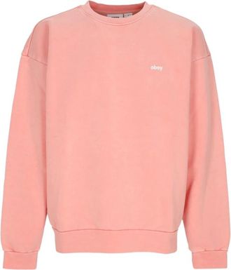 Obey Shell Pink Lichtgewicht Crew Neck Sweatshirt - Heren - Sweatshirts - Roze - L - Katoen - Hoodies & sweatvesten