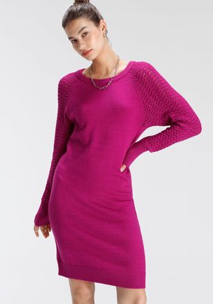 Tamaris Strickkleid Mini-Länge mit Ajourstrickmuster aus Viskosemischung