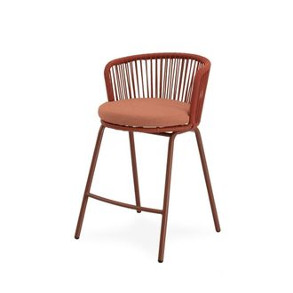 Koketto Home Taburete de exterior terracota con cojin