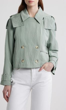 dRA Cambari Hooded Trench Jacket in Sage Green at Nordstrom, Size X-Small