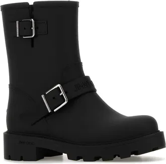 Jimmy Choo London Womens Biker Rain Boot Black Tpu Metal